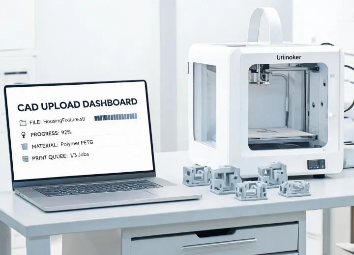 CAD upload workflow for 3D printing quote